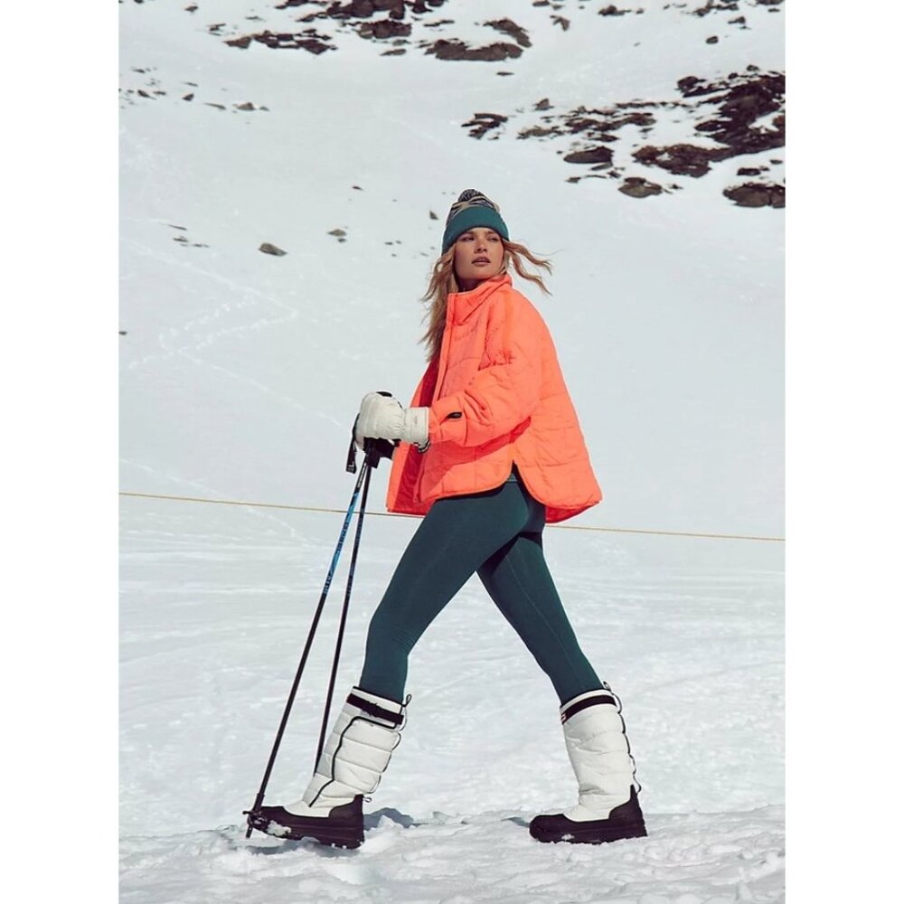 Free People Movement Pippa Packable Puffer Jacket in Neon Coral Size XS